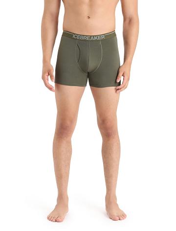 Loden Icebreaker Merino Anatomica Boxers With Fly Men's Underwear | AU 1305AHKP